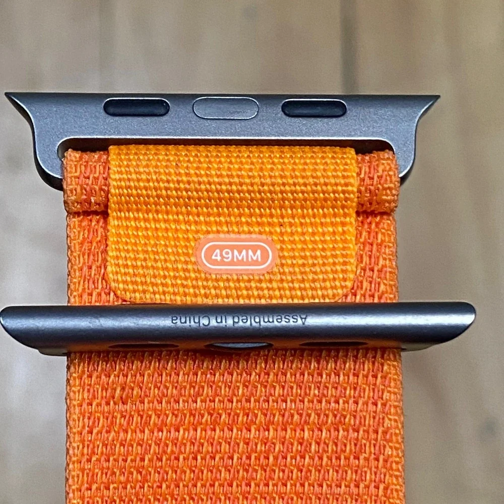 Apple Watch Ultra Band 49mm Trail Loop Orange Gray Hook Rugged‎ Sport - Picture 2 of 7